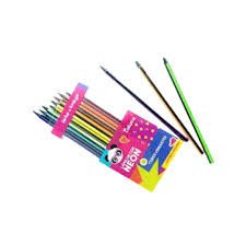 LAPIS MADEIRA SEXTAVADO C/12 CORES NEON  ...